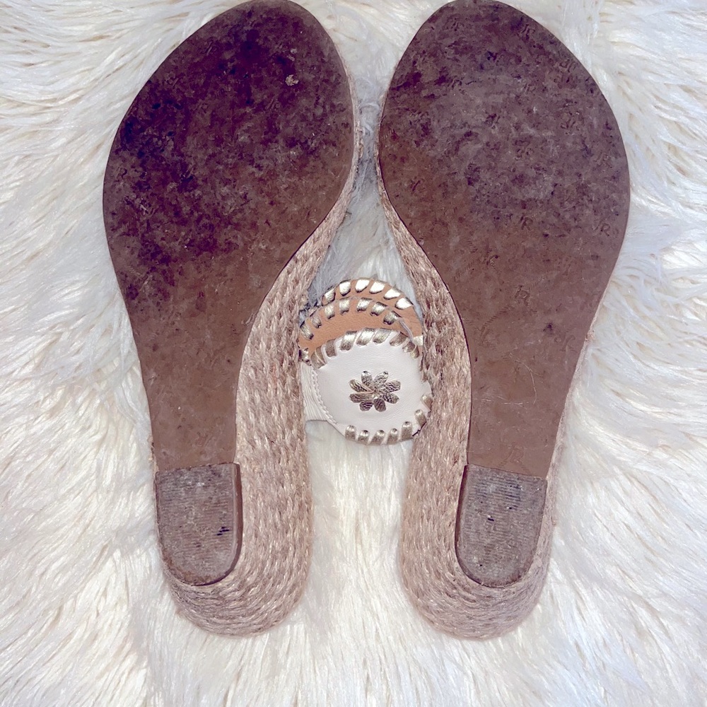 Jack Rogers -Ivory and Gold Wedge - Size 9 - Picture 3 of 4